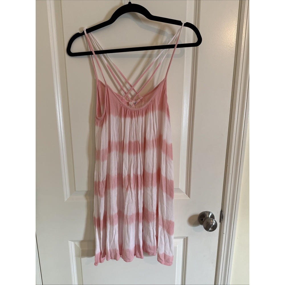 Elan‎ Pink Tie-Dye Mini Dress Sz Medium Lightweight Cover Up Boho Beach